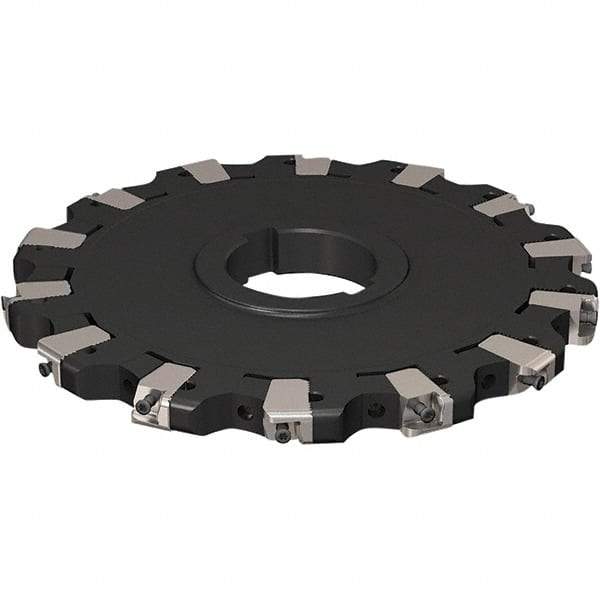 Seco - Arbor Hole Connection, 17/32" Cutting Width, 63.54mm Depth of Cut, 200mm Cutter Diam, 50mm Hole Diam, 7 Tooth Indexable Slotting Cutter - R335.25 Toolholder, XNHQ 1407 Insert, Neutral Cutting Direction - Americas Industrial Supply