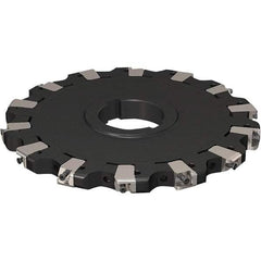 Seco - Arbor Hole Connection, 17/32" Cutting Width, 63.54mm Depth of Cut, 200mm Cutter Diam, 50mm Hole Diam, 7 Tooth Indexable Slotting Cutter - R335.25 Toolholder, XNHQ 1407 Insert, Neutral Cutting Direction - Americas Industrial Supply