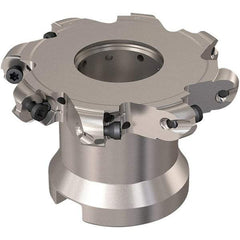 Seco - Shell Mount Connection, 0.472" Cutting Width, 20mm Depth of Cut, 80mm Cutter Diam, 27mm Hole Diam, 4 Tooth Indexable Slotting Cutter - R335.29 Toolholder, RP.. 1204 Insert, Right Hand Cutting Direction - Americas Industrial Supply