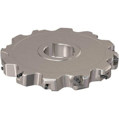 Seco - Arbor Hole Connection, 0.787" Cutting Width, 51.45mm Depth of Cut, 160mm Cutter Diam, 40mm Hole Diam, 6 Tooth Indexable Slotting Cutter - R335.25 Toolholder, XNHQ 12 Insert, Neutral Cutting Direction - Americas Industrial Supply
