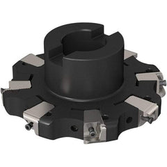 Seco - Shell Mount Connection, 0.669" Cutting Width, 32.32mm Depth of Cut, 125mm Cutter Diam, 32mm Hole Diam, 4 Tooth Indexable Slotting Cutter - R335.25 Toolholder, XNHQ 1407 Insert, Right Hand Cutting Direction - Americas Industrial Supply