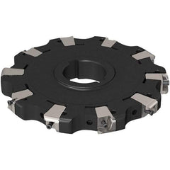 Seco - Arbor Hole Connection, 0.669" Cutting Width, 50.5mm Depth of Cut, 160mm Cutter Diam, 40mm Hole Diam, 5 Tooth Indexable Slotting Cutter - R335.25 Toolholder, XNHQ 1407 Insert, Neutral Cutting Direction - Americas Industrial Supply