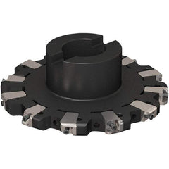 Seco - Shell Mount Connection, 17/32" Cutting Width, 43.82mm Depth of Cut, 160mm Cutter Diam, 40mm Hole Diam, 6 Tooth Indexable Slotting Cutter - R335.25 Toolholder, XNHQ 1407 Insert, Right Hand Cutting Direction - Americas Industrial Supply