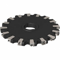 Seco - Arbor Hole Connection, 0.669" Cutting Width, 88.5mm Depth of Cut, 250mm Cutter Diam, 50mm Hole Diam, 8 Tooth Indexable Slotting Cutter - R335.25 Toolholder, XNHQ 1407 Insert, Neutral Cutting Direction - Americas Industrial Supply
