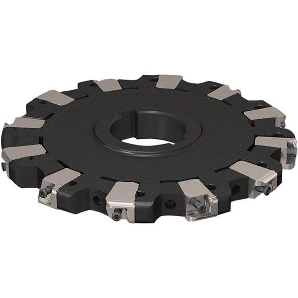 Seco - Arbor Hole Connection, 17/32" Cutting Width, 50.54mm Depth of Cut, 160mm Cutter Diam, 40mm Hole Diam, 6 Tooth Indexable Slotting Cutter - R335.25 Toolholder, XNHQ 1407 Insert, Neutral Cutting Direction - Americas Industrial Supply