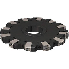 Seco - Arbor Hole Connection, 17/32" Cutting Width, 50.54mm Depth of Cut, 160mm Cutter Diam, 40mm Hole Diam, 6 Tooth Indexable Slotting Cutter - R335.25 Toolholder, XNHQ 1407 Insert, Neutral Cutting Direction - Americas Industrial Supply