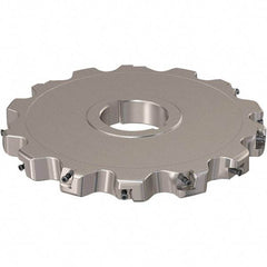 Seco - Arbor Hole Connection, 0.787" Cutting Width, 64.34mm Depth of Cut, 200mm Cutter Diam, 50mm Hole Diam, 7 Tooth Indexable Slotting Cutter - R335.25 Toolholder, XNHQ 12 Insert, Neutral Cutting Direction - Americas Industrial Supply