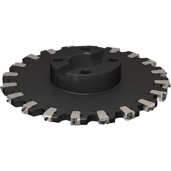 Seco - Shell Mount Connection, 17/32" Cutting Width, 91.48mm Depth of Cut, 315mm Cutter Diam, 60mm Hole Diam, 10 Tooth Indexable Slotting Cutter - R335.25 Toolholder, XNHQ 1407 Insert, Right Hand Cutting Direction - Americas Industrial Supply