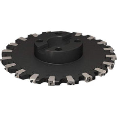 Seco - Shell Mount Connection, 17/32" Cutting Width, 91.48mm Depth of Cut, 315mm Cutter Diam, 60mm Hole Diam, 10 Tooth Indexable Slotting Cutter - R335.25 Toolholder, XNHQ 1407 Insert, Right Hand Cutting Direction - Americas Industrial Supply