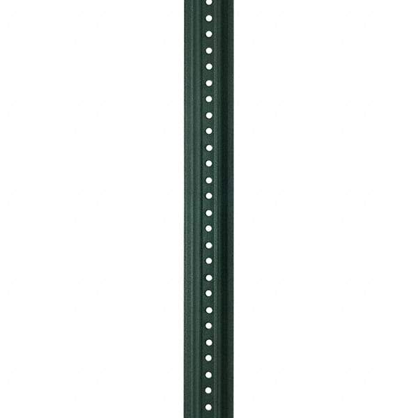 Nucor - 7' High, Powder Coated Traffic Sign Post - Steel, 3/8" Hole Diam, Green - Americas Industrial Supply