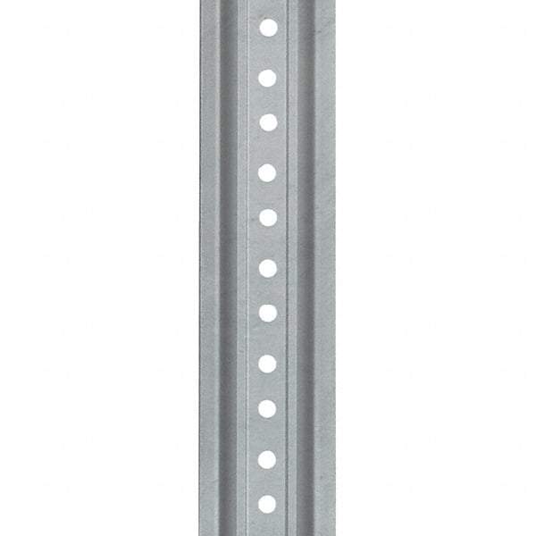 Nucor - 6' High, Galvanized Traffic Sign Post - Steel, 3/8" Hole Diam, Silver - Americas Industrial Supply