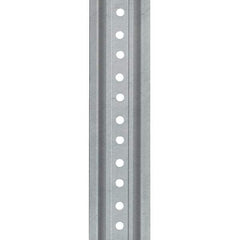 Nucor - 6' High, Galvanized Traffic Sign Post - Steel, 3/8" Hole Diam, Silver - Americas Industrial Supply