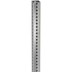 TAPCO - 12' High, Galvanized Traffic Sign Post - Steel, 7/16" Hole Diam, Silver - Americas Industrial Supply