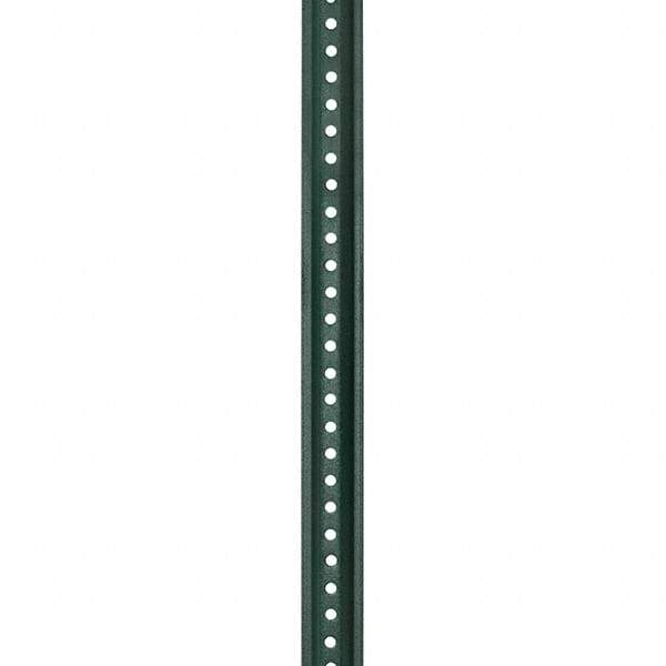 Nucor - 8' High, Powder Coated Traffic Sign Post - Steel, 3/8" Hole Diam, Green - Americas Industrial Supply