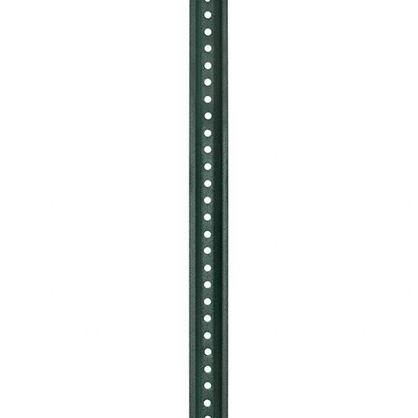 Nucor - 7' High, Powder Coated Traffic Sign Post - Steel, 3/8" Hole Diam, Green - Americas Industrial Supply