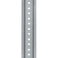 Nucor - 8' High, Galvanized Traffic Sign Post - Steel, 3/8" Hole Diam, Silver - Americas Industrial Supply