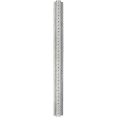 Nucor - 3' High, Galvanized Traffic Sign Post - Steel, 3/8" Hole Diam, Silver - Americas Industrial Supply