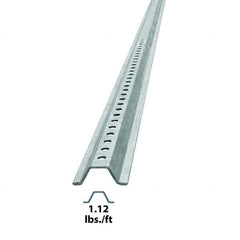 Nucor - 6' High, Galvanized Traffic Sign Post - Steel, 3/8" Hole Diam, Silver - Americas Industrial Supply