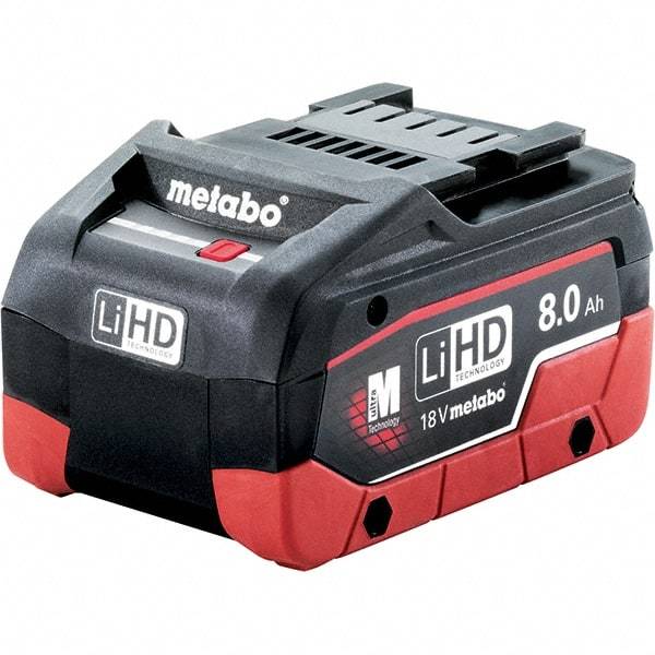 Metabo - 18 Volt Lithium-Ion Power Tool Battery - 8 Ahr Capacity, 160 min Charge Time, Series 18V LiHD - Americas Industrial Supply