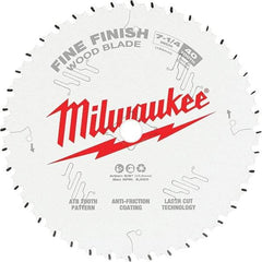 Milwaukee Tool - 7-1/4" Diam, 10mm Arbor Hole Diam, 40 Tooth Wet & Dry Cut Saw Blade - Tungsten Carbide-Tipped, Fine Finish Action, Standard Round Arbor - Americas Industrial Supply