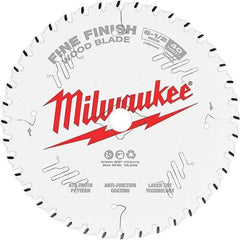 Milwaukee Tool - 6-1/2" Diam, 5/8" Arbor Hole Diam, 40 Tooth Wet & Dry Cut Saw Blade - Tungsten Carbide-Tipped, Fine Finish Action, Standard Round Arbor - Americas Industrial Supply