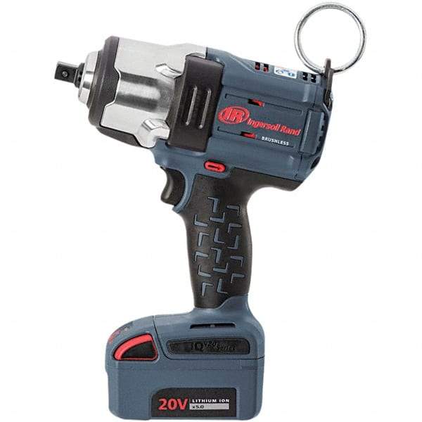 Ingersoll-Rand - 1/2" Drive 20 Volt Pistol Grip Cordless Impact Wrench & Ratchet - 0 to 1,900 RPM, 0 to 2,450 BPM, 1,500 Ft/Lb Torque, Lithium-Ion Batteries - Americas Industrial Supply