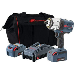 Ingersoll-Rand - 1/2" Drive 20 Volt Pistol Grip Cordless Impact Wrench & Ratchet - 0 to 1,900 RPM, 0 to 2,450 BPM, 1,500 Ft/Lb Torque, 2 Lithium-Ion Batteries - Americas Industrial Supply