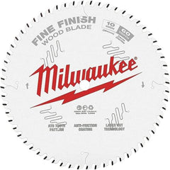 Milwaukee Tool - 10" Diam, 5/8" Arbor Hole Diam, 60 Tooth Wet & Dry Cut Saw Blade - Tungsten Carbide-Tipped, Fine Finish Action, Standard Round Arbor - Americas Industrial Supply