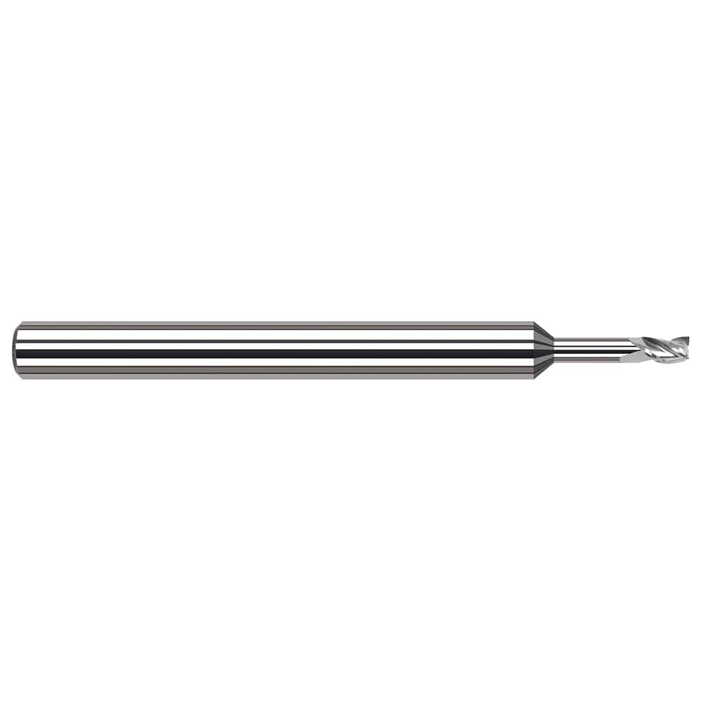 Harvey Tool - Square End Mills; Mill Diameter (Decimal Inch): 0.0250 ; Length of Cut (Decimal Inch): 0.0380 ; Material: Solid Carbide ; Finish/Coating: Uncoated ; Shank Diameter (Inch): 1/8 ; Single or Double End: Single - Exact Industrial Supply