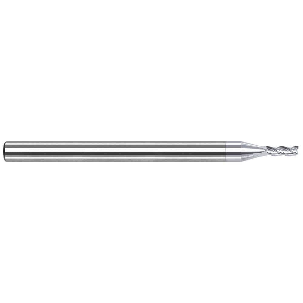 Square End Mill: 3/32'' Dia, 3/8'' LOC, 1/8'' Shank Dia, 2-1/2'' OAL, 3 Flutes, Solid Carbide Single End, TiB2 Finish, 42 ° Variable Helix, RH Cut, RH Flute