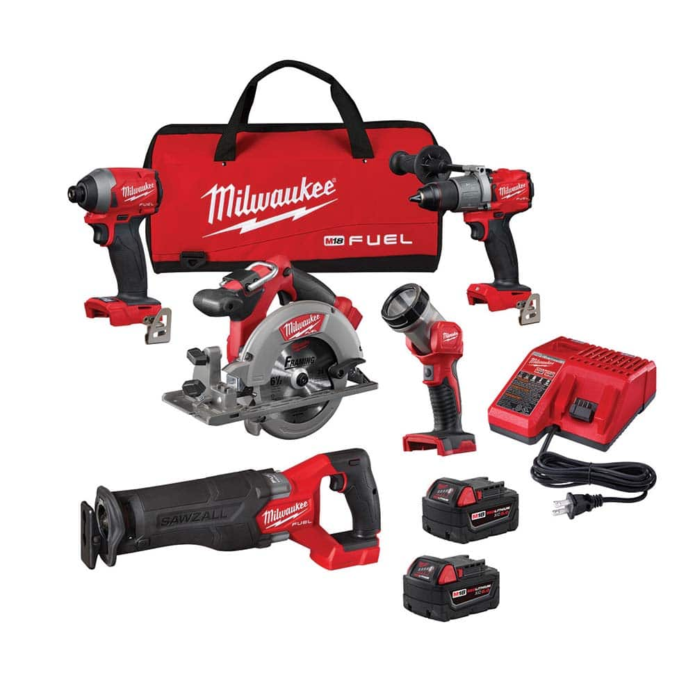 Milwaukee Tool - 18 Volt Combination Tool Kit - Exact Industrial Supply