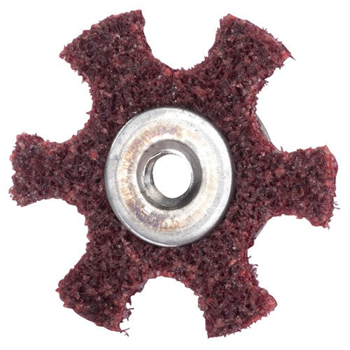 4″ Diameter AG Non Woven Star Medium Grit 1/4 20 Eyelet AlumInum Oxide - Americas Industrial Supply