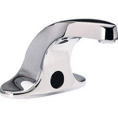 American Standard - Electronic & Sensor Faucets; Type: Sensor ; Style: Modern; Contemporary ; Type of Power: DC ; Spout Type: Low Arc ; Mounting Centers: 4 (Inch); Finish/Coating: Polished Chrome - Exact Industrial Supply