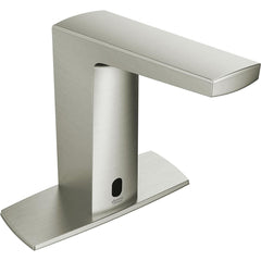 American Standard - Electronic & Sensor Faucets; Type: Sensor ; Style: Modern; Contemporary ; Type of Power: DC ; Spout Type: Low Arc ; Mounting Centers: Single Hole (Inch); Finish/Coating: Brushed; Nickel - Exact Industrial Supply