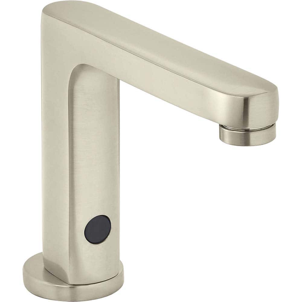 American Standard - Electronic & Sensor Faucets; Type: Sensor ; Style: Modern; Contemporary ; Type of Power: DC ; Spout Type: Low Arc ; Mounting Centers: Single Hole (Inch); Finish/Coating: Brushed; Nickel - Exact Industrial Supply