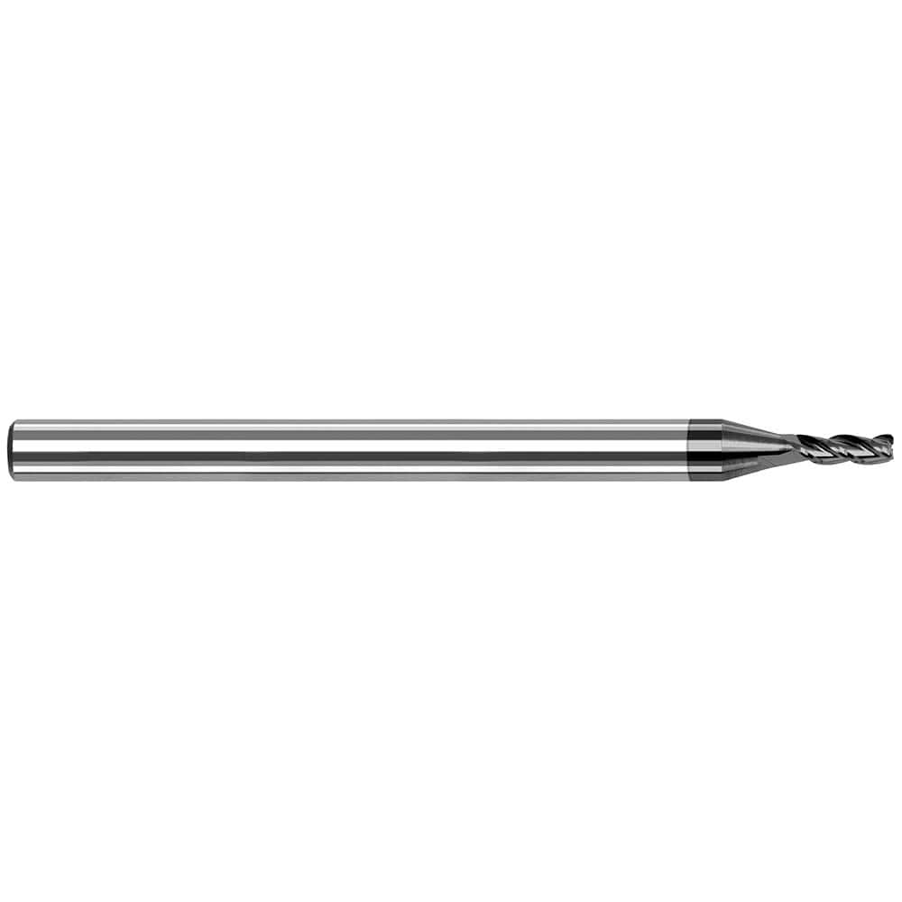 Corner Radius End Mill: 0.1562″ Dia, 0.469″ LOC, 0.005″ Radius, 3 Flutes, Solid Carbide 2″ OAL, 3/16″ Shank Dia, 42 ° Helix, Amorphous Diamond Coated, Corner Radius End