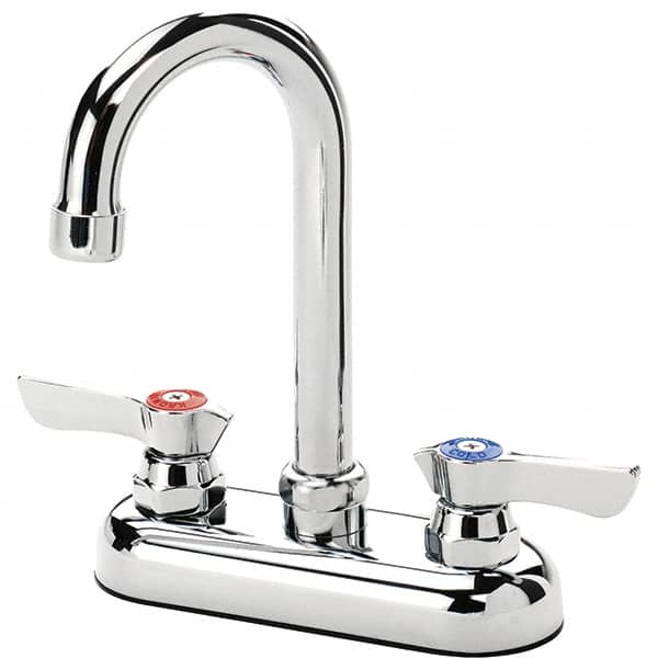 Krowne - Deck Mount, Bar and Hospitality Faucet without Spray - Two Handle, Color Coded Handle, Gooseneck Spout, No Drain - Americas Industrial Supply