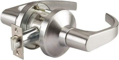 PDQ - Heavy Duty Classroom Lever Lockset - 2-3/4" Back Set, Small Format I/C Less Cylinder, Zinc, Antimicrobial Coated, Satin Chrome Plated Finish - Americas Industrial Supply