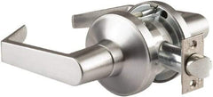 PDQ - Heavy Duty Classroom Lever Lockset - 2-3/4" Back Set, Small Format I/C Less Cylinder, Zinc, Antimicrobial Coated, Satin Chrome Plated Finish - Americas Industrial Supply