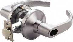 PDQ - Heavy Duty Entrance Lever Lockset - 2-3/4" Back Set, Small Format I/C Less Cylinder, Zinc, Antimicrobial Coated, Satin Chrome Plated Finish - Americas Industrial Supply