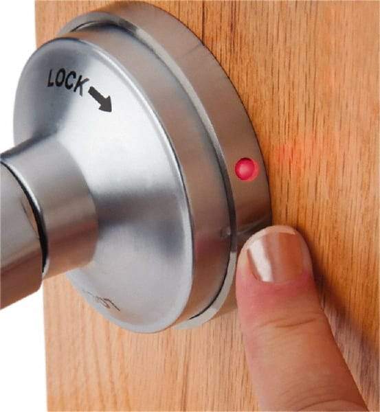 PDQ - Heavy Duty Classroom Intruder Lever Lockset - 2-3/4" Back Set, Small Format I/C Less Cylinder, Zinc, Antimicrobial Coated, Satin Chrome Plated Finish - Americas Industrial Supply