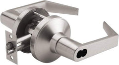 PDQ - Heavy Duty Entry Lever Lockset - 2-3/4" Back Set, Small Format I/C Less Cylinder, Zinc, Antimicrobial Coated, Satin Chrome Plated Finish - Americas Industrial Supply
