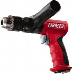 AIRCAT - 1/2" Reversible Keyed Chuck - Pistol Grip Handle, 400 RPM, 6 CFM, 0.625 hp, 90 psi - Americas Industrial Supply