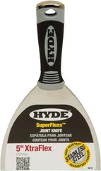 Hyde Tools - 5" Wide Spring Blade Stainless Steel Joint Knife - Flexible, Plastic Handle - Americas Industrial Supply