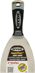 Hyde Tools - 4" Wide Spring Blade Stainless Steel Joint Knife - Flexible, Plastic Handle - Americas Industrial Supply