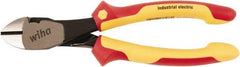 Wiha - 8" OAL, 0.098" Capacity, Diagonal Cutter - Cushion Grip Handle - Americas Industrial Supply