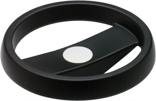 Elesa - 3.9", 2 Spoke Handwheel - 0.71" Hub, High Impact Strength Technopolymer, Black Matte Finish - Americas Industrial Supply