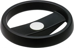 Elesa - 4.92", 2 Spoke Handwheel - 0.87" Hub, High Impact Strength Technopolymer, Black Matte Finish - Americas Industrial Supply