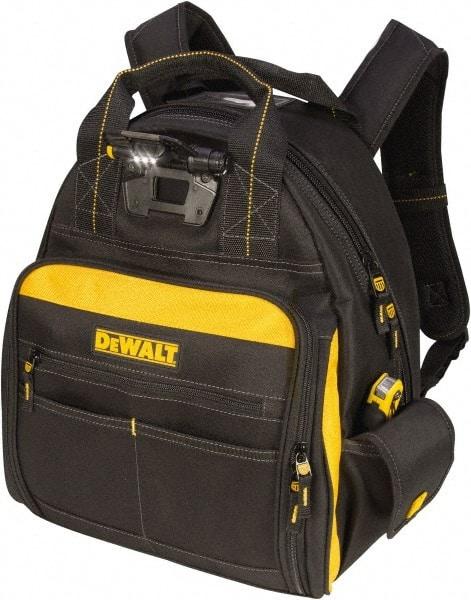 DeWALT - 57 Pocket Black & Yellow Backpack Tool Bag - 15-1/2" Wide x 8" Deep x 19" High - Americas Industrial Supply