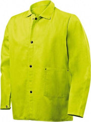 Steiner - Size 4XL Welding & High Visibility Jacket - Lime, Cotton & Nomex, Snaps Closure, 66 to 68" Chest - Americas Industrial Supply